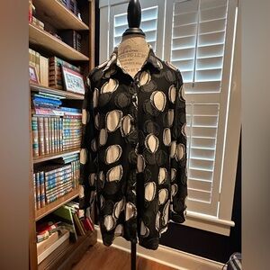 Multiples Monochrome Circle Print Blouse